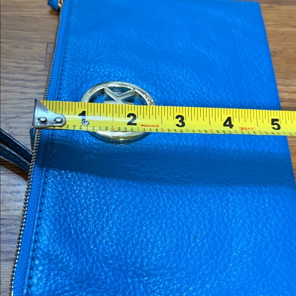 Michael Kors Vibrant Blue XL Wristlet with Silver Logo